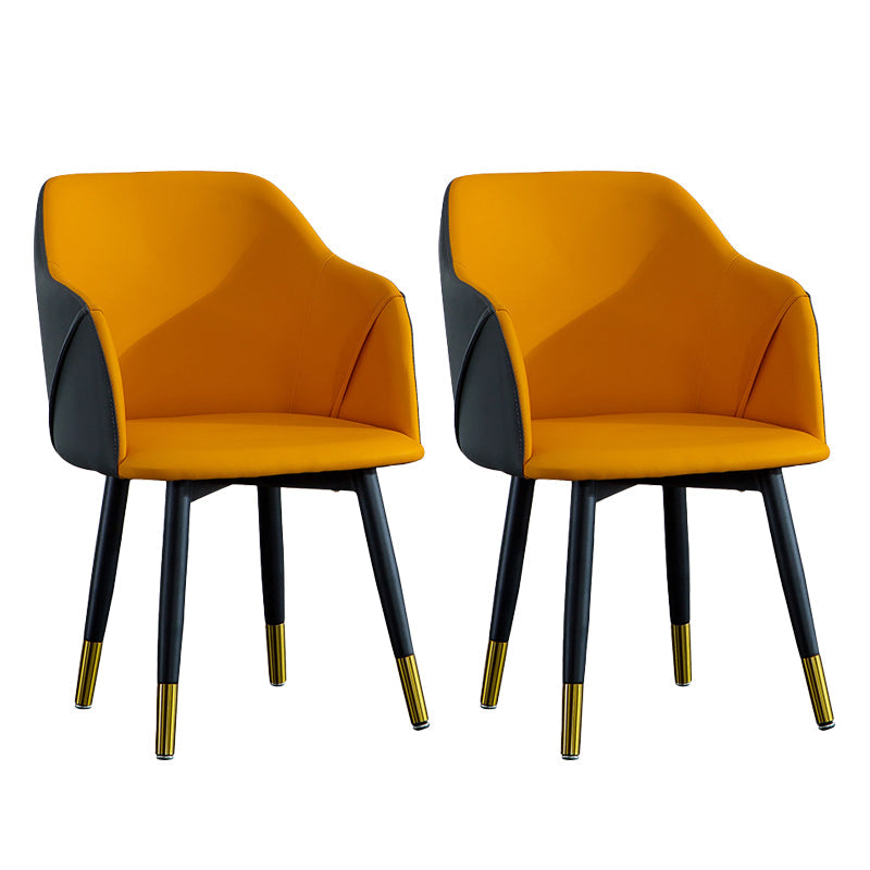 Industrial Arm Chair Solid Back Dining Room Chair for Kitchen Orange 2 Piece Set Clearhalo 'Dining Chairs' 'Dining Tables & Seating' 'dining_chair' 'furn' 'furn_dining_chair' 'Furniture' 'Kitchen & Dining Furniture' 6294848