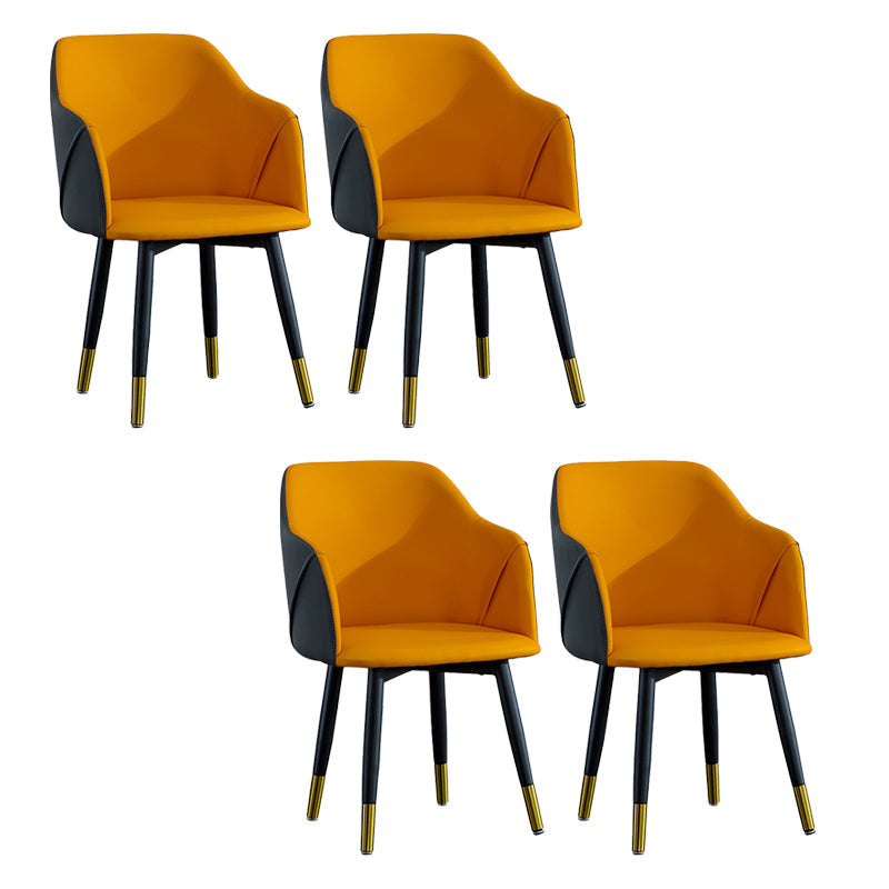 Industrial Arm Chair Solid Back Dining Room Chair for Kitchen Orange 4 Piece Set Clearhalo 'Dining Chairs' 'Dining Tables & Seating' 'dining_chair' 'furn' 'furn_dining_chair' 'Furniture' 'Kitchen & Dining Furniture' 6294850