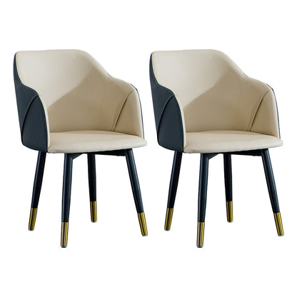 Industrial Arm Chair Solid Back Dining Room Chair for Kitchen Off-White 2 Piece Set Clearhalo 'Dining Chairs' 'Dining Tables & Seating' 'dining_chair' 'furn' 'furn_dining_chair' 'Furniture' 'Kitchen & Dining Furniture' 6294855