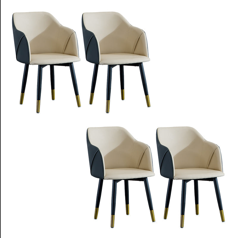 Industrial Arm Chair Solid Back Dining Room Chair for Kitchen Off-White 4 Piece Set Clearhalo 'Dining Chairs' 'Dining Tables & Seating' 'dining_chair' 'furn' 'furn_dining_chair' 'Furniture' 'Kitchen & Dining Furniture' 6294857