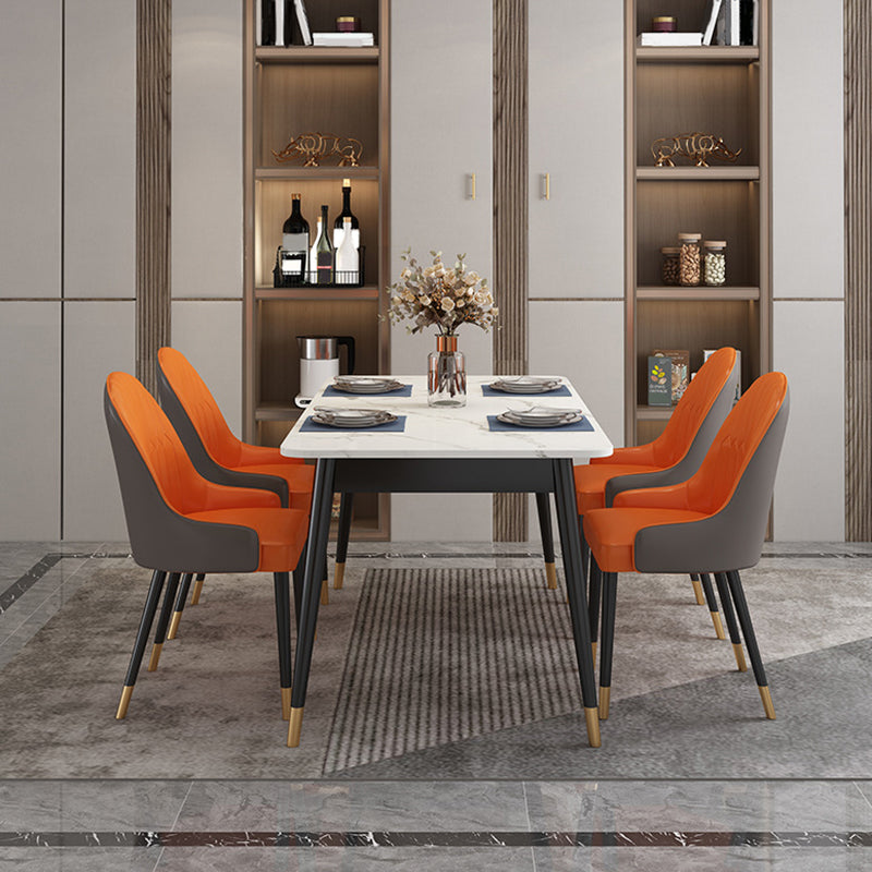 Contemporary Upholstered Armless Dining Chairs Parsons Chairs