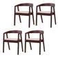 Traditional Wood Kitchen Dining Chairs Upholstered Arm Chairs Nut-Brown 4 Piece Set Clearhalo 'Dining Chairs' 'Dining Tables & Seating' 'dining_chair' 'furn' 'furn_dining_chair' 'Furniture' 'Kitchen & Dining Furniture' 6294894
