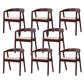 Traditional Wood Kitchen Dining Chairs Upholstered Arm Chairs Nut-Brown 8 Piece Set Clearhalo 'Dining Chairs' 'Dining Tables & Seating' 'dining_chair' 'furn' 'furn_dining_chair' 'Furniture' 'Kitchen & Dining Furniture' 6294898