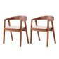 Traditional Wood Kitchen Dining Chairs Upholstered Arm Chairs Light Walnut 2 Piece Set Clearhalo 'Dining Chairs' 'Dining Tables & Seating' 'dining_chair' 'furn' 'furn_dining_chair' 'Furniture' 'Kitchen & Dining Furniture' 6294901