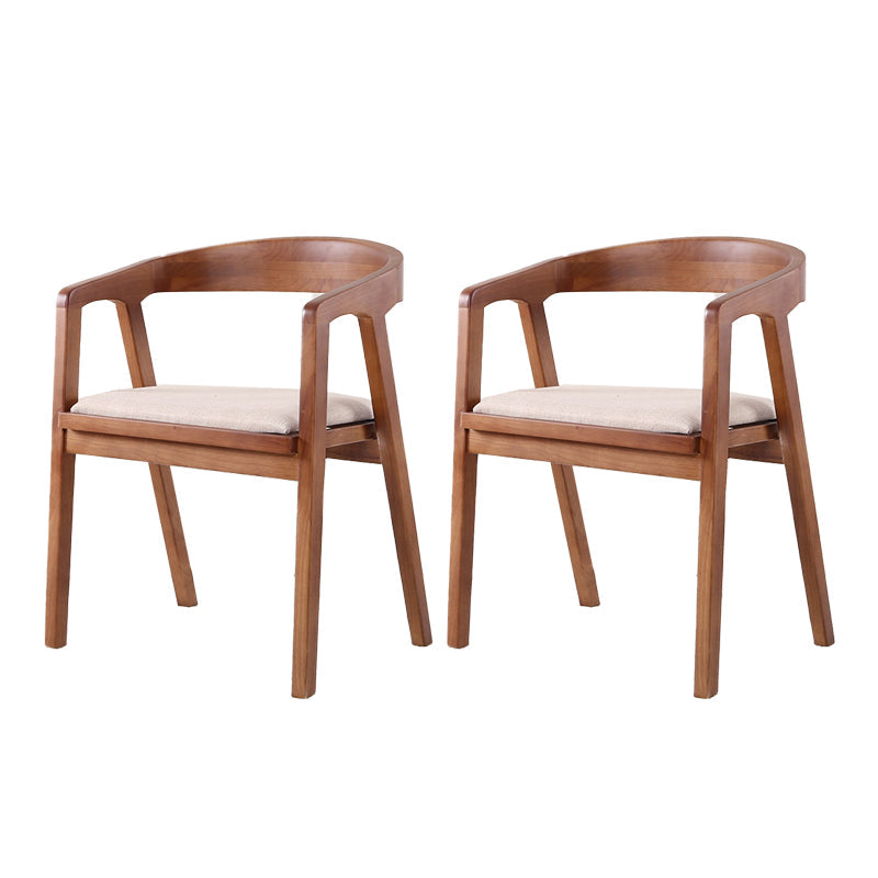 Traditional Wood Kitchen Dining Chairs Upholstered Arm Chairs Light Walnut 2 Piece Set Clearhalo 'Dining Chairs' 'Dining Tables & Seating' 'dining_chair' 'furn' 'furn_dining_chair' 'Furniture' 'Kitchen & Dining Furniture' 6294901