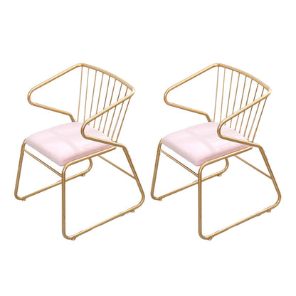 金色の足のある伝統的なメタルキッチンダイニングチェア布張りの腕の椅子