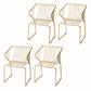 Slat Back Arm Chair Contemporary Style Metal Kitchen Dining Chair