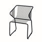 Slat Back Arm Chair Contemporary Style Metal Kitchen Dining Chair