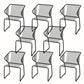 Slat Back Arm Chair Contemporary Style Metal Kitchen Dining Chair