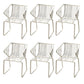 Slat Back Arm Chair Contemporary Style Metal Kitchen Dining Chair
