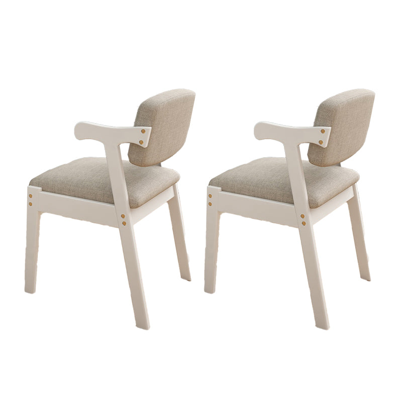 Contemporary Arm Chair Open Back Wood Dining Room Chair for Dining Room White 2 Piece Set Clearhalo 'Dining Chairs' 'Dining Tables & Seating' 'dining_chair' 'furn' 'furn_dining_chair' 'Furniture' 'Kitchen & Dining Furniture' 6295049