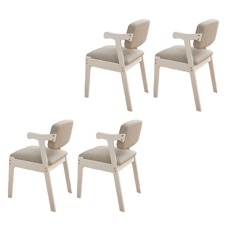 Contemporary Arm Chair Open Back Wood Dining Room Chair for Dining Room White 4 Piece Set Clearhalo 'Dining Chairs' 'Dining Tables & Seating' 'dining_chair' 'furn' 'furn_dining_chair' 'Furniture' 'Kitchen & Dining Furniture' 6295050