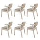 Contemporary Arm Chair Open Back Wood Dining Room Chair for Dining Room White 6 Piece Set Clearhalo 'Dining Chairs' 'Dining Tables & Seating' 'dining_chair' 'furn' 'furn_dining_chair' 'Furniture' 'Kitchen & Dining Furniture' 6295052