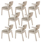Contemporary Arm Chair Open Back Wood Dining Room Chair for Dining Room White 8 Piece Set Clearhalo 'Dining Chairs' 'Dining Tables & Seating' 'dining_chair' 'furn' 'furn_dining_chair' 'Furniture' 'Kitchen & Dining Furniture' 6295055