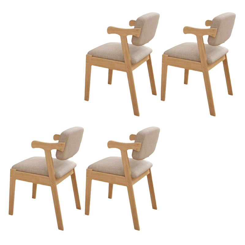 Contemporary Arm Chair Open Back Wood Dining Room Chair for Dining Room Wood 4 Piece Set Clearhalo 'Dining Chairs' 'Dining Tables & Seating' 'dining_chair' 'furn' 'furn_dining_chair' 'Furniture' 'Kitchen & Dining Furniture' 6295058