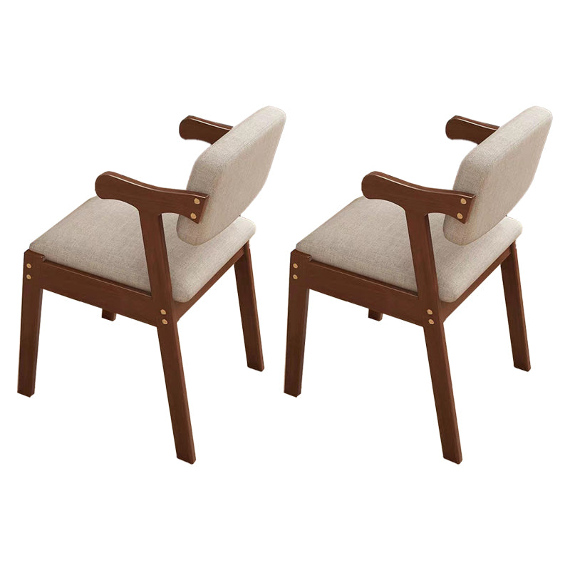 Contemporary Arm Chair Open Back Wood Dining Room Chair for Dining Room Walnut 2 Piece Set Clearhalo 'Dining Chairs' 'Dining Tables & Seating' 'dining_chair' 'furn' 'furn_dining_chair' 'Furniture' 'Kitchen & Dining Furniture' 6295065