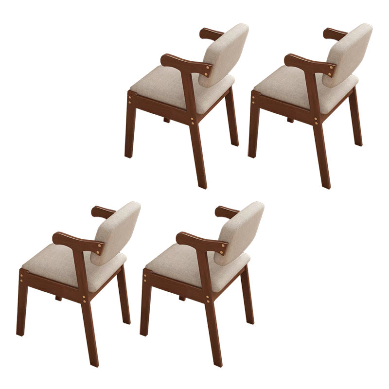 Contemporary Arm Chair Open Back Wood Dining Room Chair for Dining Room Walnut 4 Piece Set Clearhalo 'Dining Chairs' 'Dining Tables & Seating' 'dining_chair' 'furn' 'furn_dining_chair' 'Furniture' 'Kitchen & Dining Furniture' 6295067