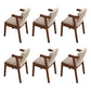 Contemporary Arm Chair Open Back Wood Dining Room Chair for Dining Room Walnut 6 Piece Set Clearhalo 'Dining Chairs' 'Dining Tables & Seating' 'dining_chair' 'furn' 'furn_dining_chair' 'Furniture' 'Kitchen & Dining Furniture' 6295069