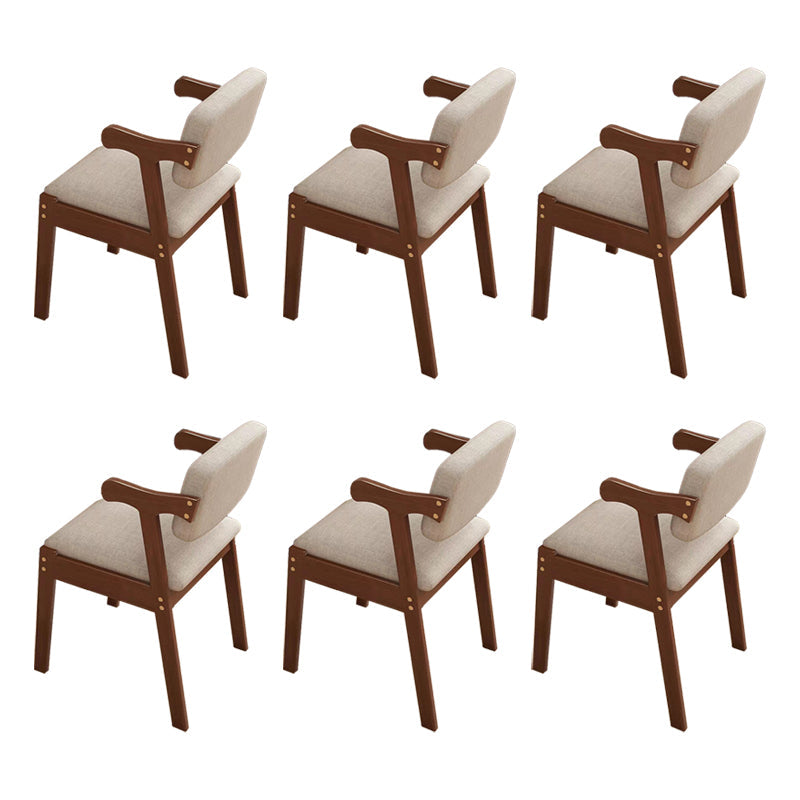 Contemporary Arm Chair Open Back Wood Dining Room Chair for Dining Room Walnut 6 Piece Set Clearhalo 'Dining Chairs' 'Dining Tables & Seating' 'dining_chair' 'furn' 'furn_dining_chair' 'Furniture' 'Kitchen & Dining Furniture' 6295069