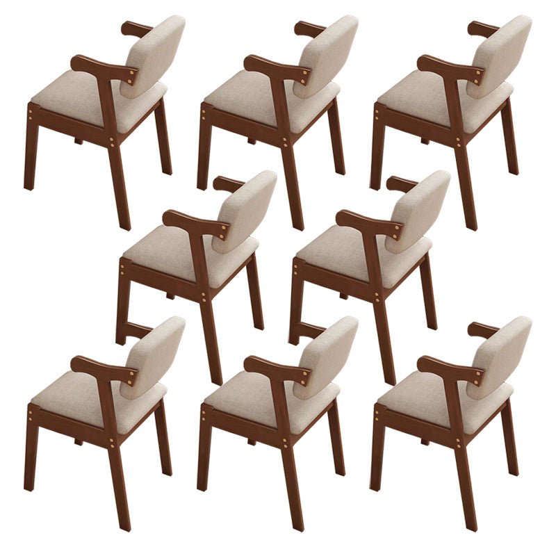 Contemporary Arm Chair Open Back Wood Dining Room Chair for Dining Room Walnut 8 Piece Set Clearhalo 'Dining Chairs' 'Dining Tables & Seating' 'dining_chair' 'furn' 'furn_dining_chair' 'Furniture' 'Kitchen & Dining Furniture' 6295071