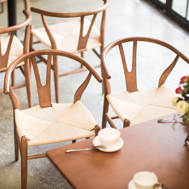 Traditionele stijl zijstoel houten eetkamerstoel voor keuken