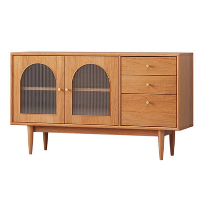 Sideboard moderno a buffet pino in legno solido 3 cassetti e 2 mobili porte a buffet sideboard