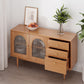 Sideboard moderno a buffet pino in legno solido 3 cassetti e 2 mobili porte a buffet sideboard