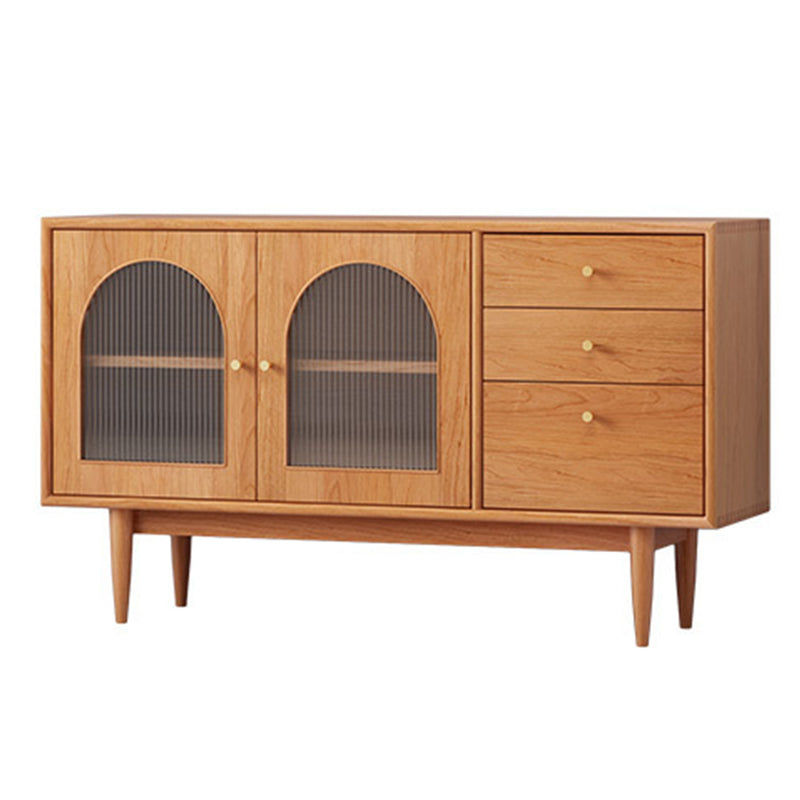 Sideboard moderno a buffet pino in legno solido 3 cassetti e 2 mobili porte a buffet sideboard