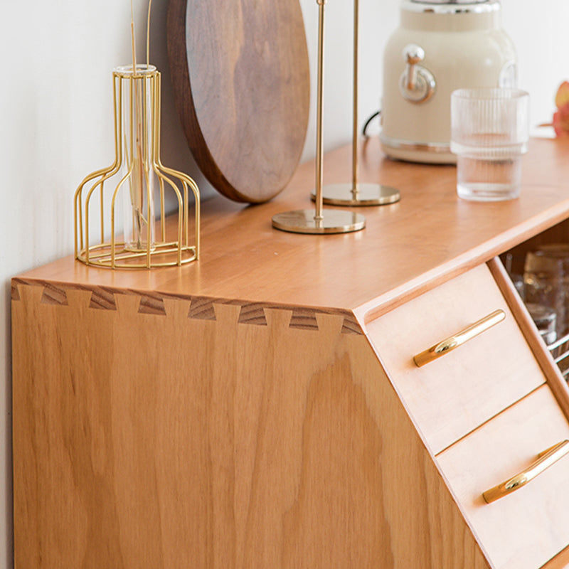 Modern Dining Buffet Sliding Doors Drawer and 2-Door Buffet Sideboard,17" W X 39" H Clearhalo 'buffet_sideboard' 'Buffets & Sideboards' 'furn' 'furn_buffet_sideboard' 'Furniture' 'Kitchen & Dining Furniture' 6295365