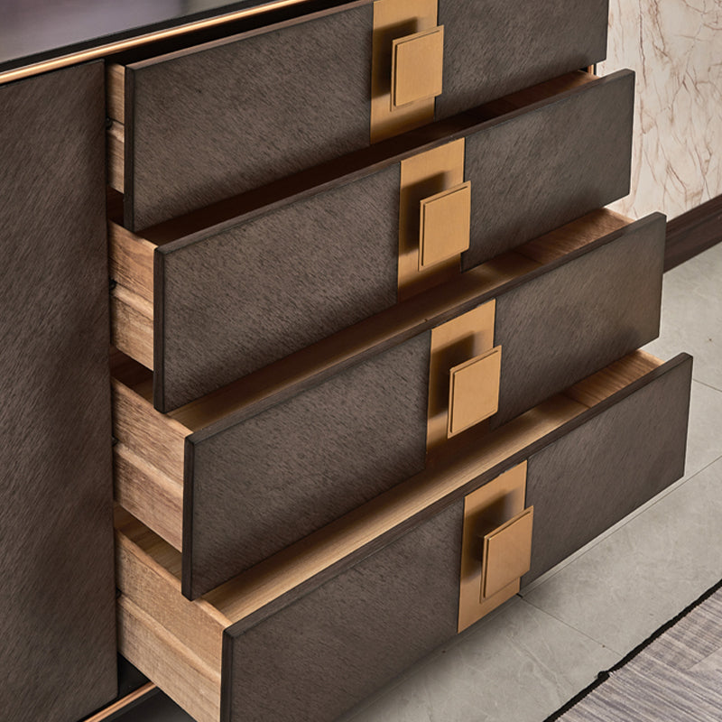 Server a 2 porte in legno ingegnerizzato in legno con gambe in legno massiccio