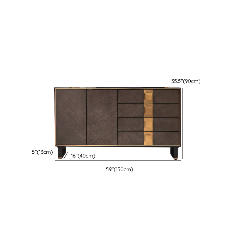 Server a 2 porte in legno ingegnerizzato in legno con gambe in legno massiccio