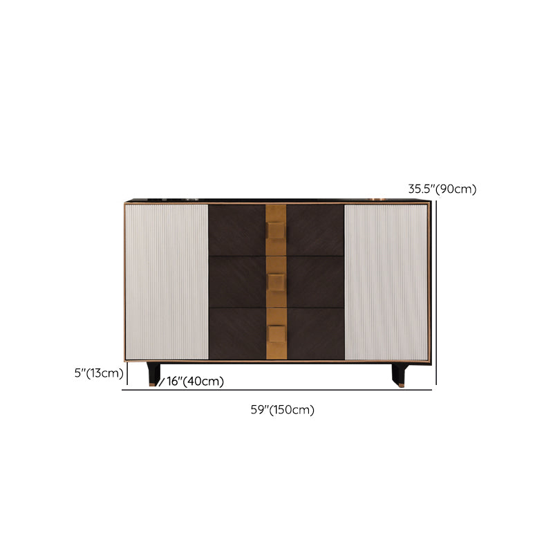 Server a 2 porte in legno ingegnerizzato in legno con gambe in legno massiccio