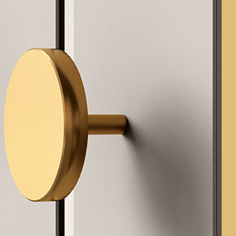 2-drawer Side Board Adjustable Shelving Sintered Stone Server with Glass Door Clearhalo 'buffet_sideboard' 'Buffets & Sideboards' 'furn' 'furn_buffet_sideboard' 'Furniture' 'Kitchen & Dining Furniture' 6295400