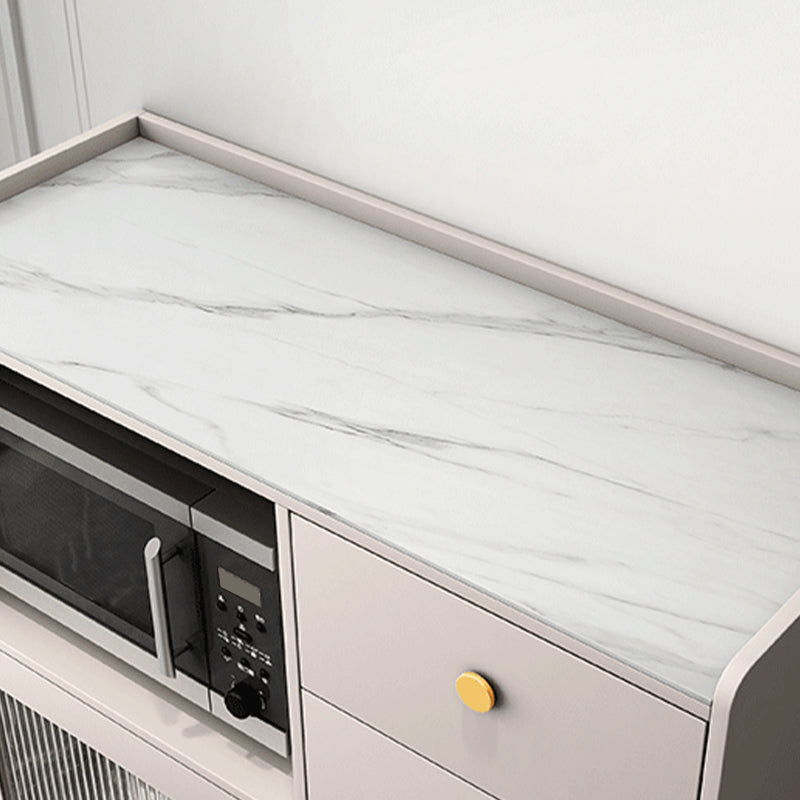 Server da pranzo a 3 cassetti moderni di pietra sinterizzata con porta di vetro