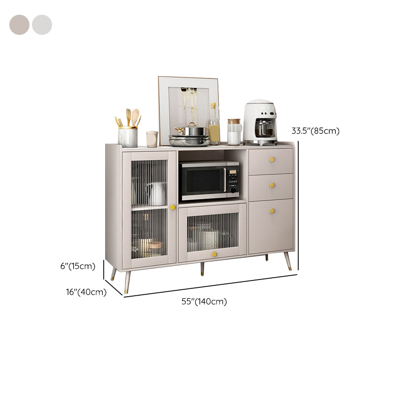 Server da pranzo a 3 cassetti moderni di pietra sinterizzata con porta di vetro