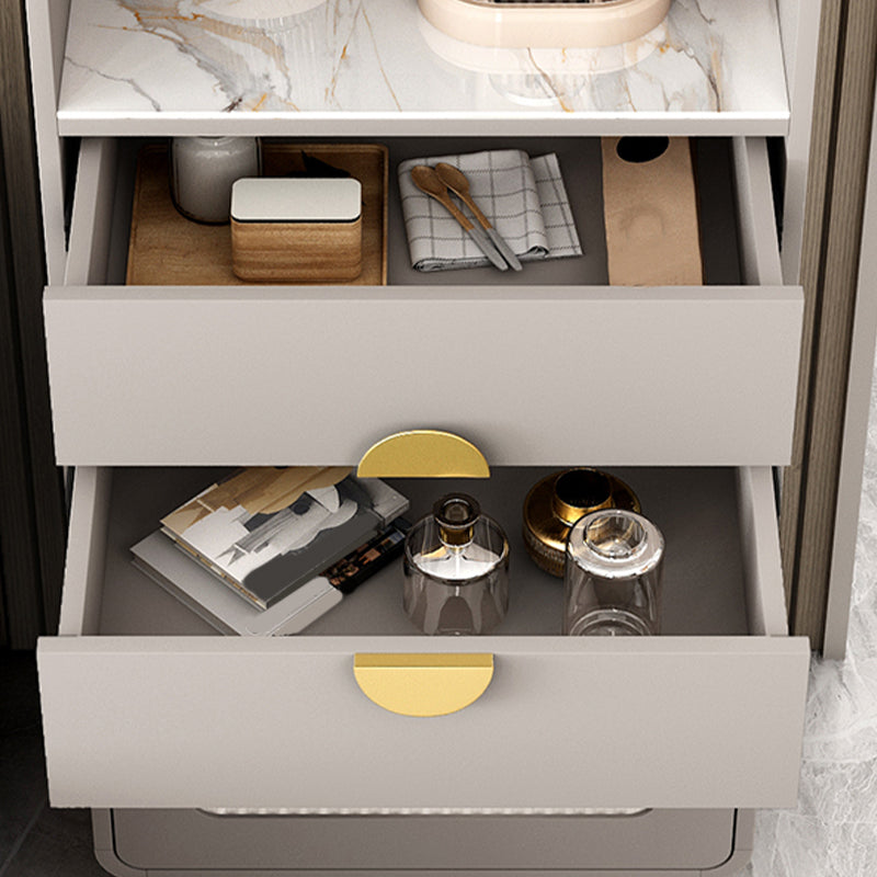 Server di pranzo in pietra sinterizzato Credenza a 2 cassetti con porta di vetro