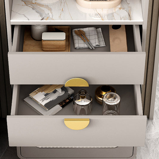 Server di pranzo in pietra sinterizzato Credenza a 2 cassetti con porta di vetro