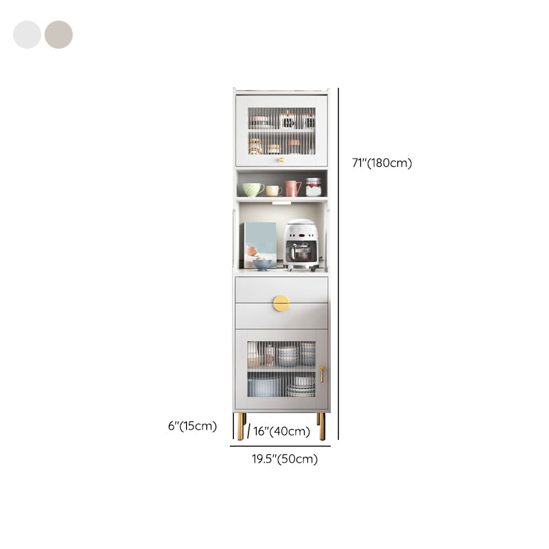 Server di pranzo in pietra sinterizzato Credenza a 2 cassetti con porta di vetro