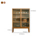 Modern 2 Door Dining Server 43.5"H Pine Solid Wood Sideboard with Glass Door Clearhalo 'buffet_sideboard' 'Buffets & Sideboards' 'furn' 'furn_buffet_sideboard' 'Furniture' 'Kitchen & Dining Furniture' 6295484