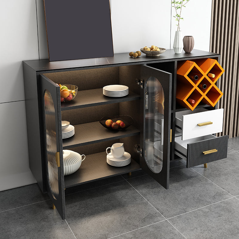 Armoires modernes buffet buffet 2 dessins et buffet 2 portes avec des lumières LED