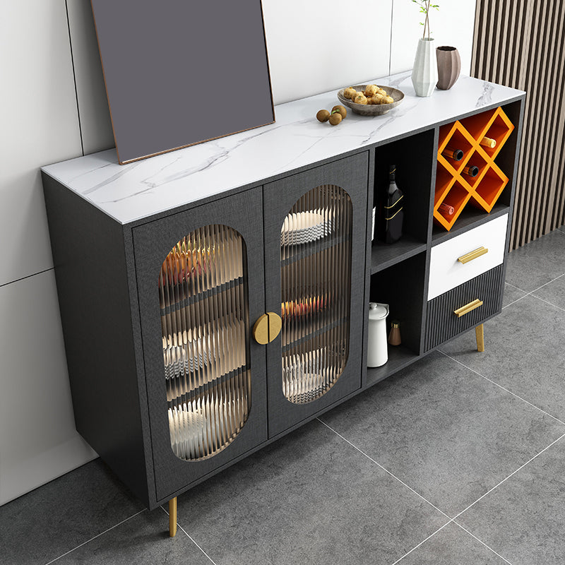 Armoires modernes buffet buffet 2 dessins et buffet 2 portes avec des lumières LED