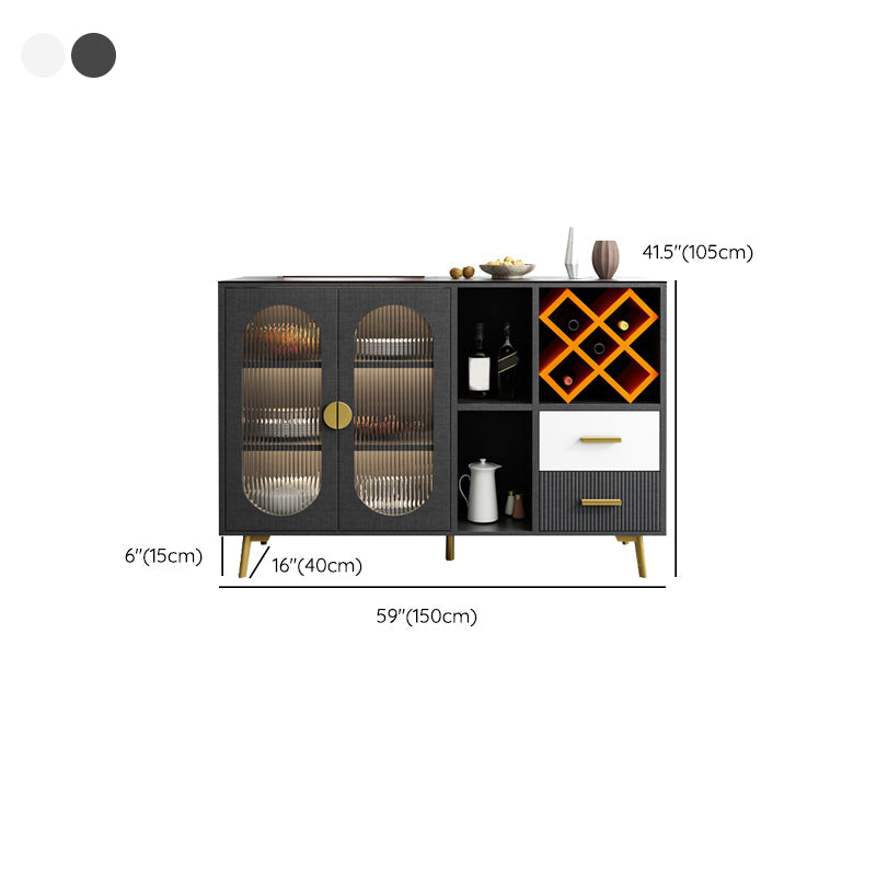 Armoires modernes buffet buffet 2 dessins et buffet 2 portes avec des lumières LED