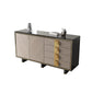 Credenza di sideboard nera glam di credenza a 4 cassetti con 2 porte per soggiorno