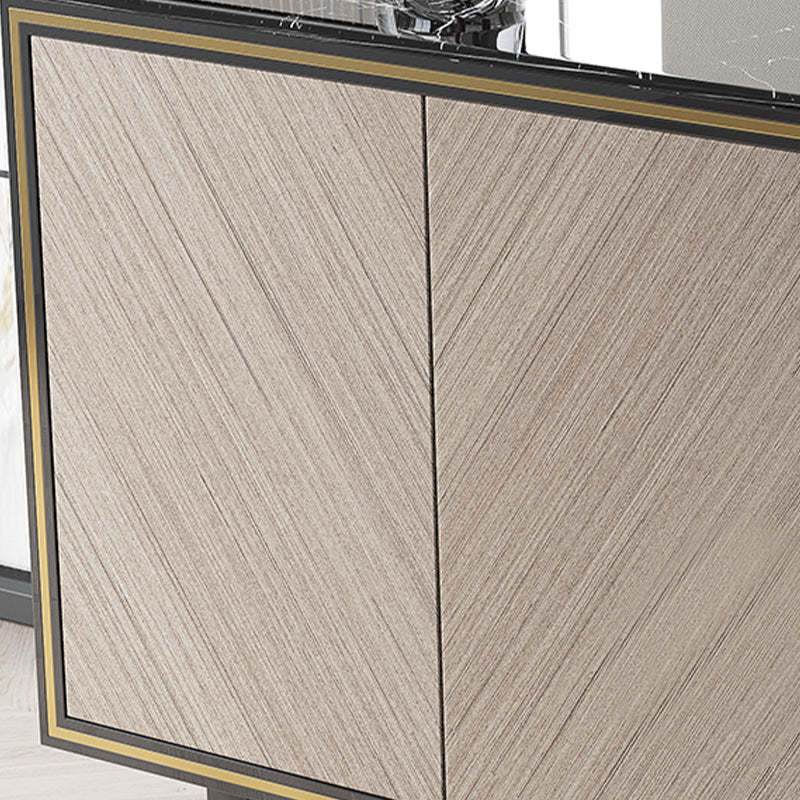 Credenza di sideboard nera glam di credenza a 4 cassetti con 2 porte per soggiorno