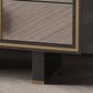 Credenza di sideboard nera glam di credenza a 4 cassetti con 2 porte per soggiorno
