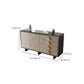 Credenza di sideboard nera glam di credenza a 4 cassetti con 2 porte per soggiorno