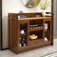 Server moderno di vetro a buffet sideboard con 1 cassetto, 17 "W x 36" H