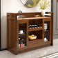 Server moderno di vetro a buffet sideboard con 1 cassetto, 17 "W x 36" H