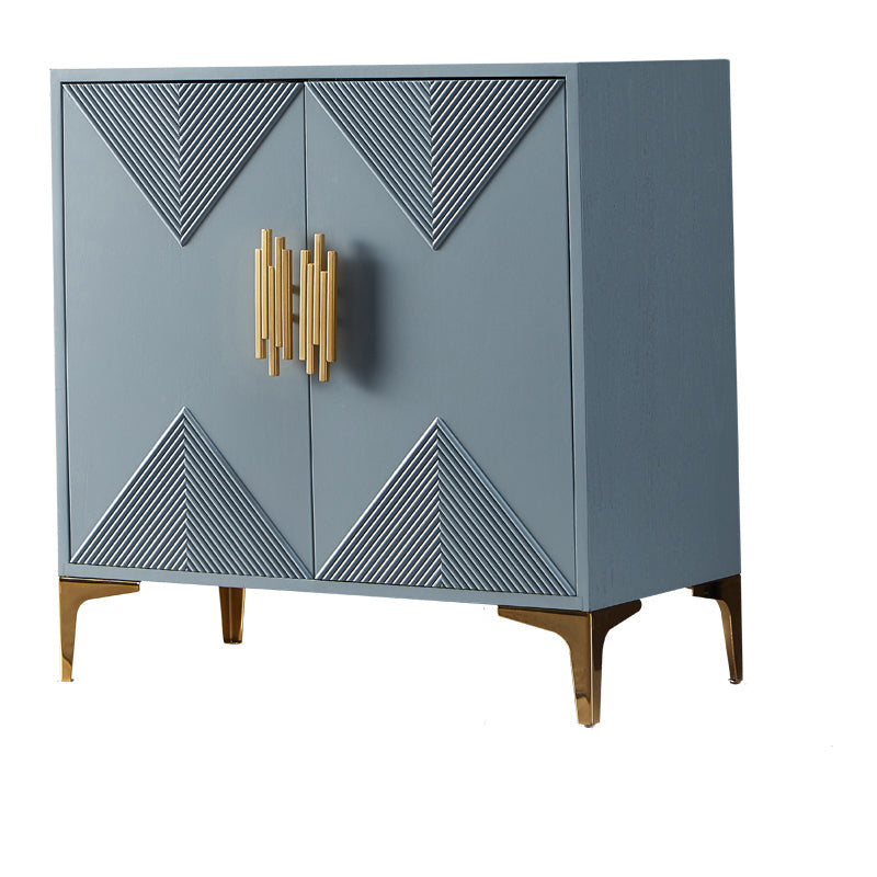 Glam Antique Finish Dining Server Door Engineered Wood Sideboard Table 31"L x 16"W x 35"H Blue Clearhalo 'buffet_sideboard' 'Buffets & Sideboards' 'furn' 'furn_buffet_sideboard' 'Furniture' 'Kitchen & Dining Furniture' 6295718