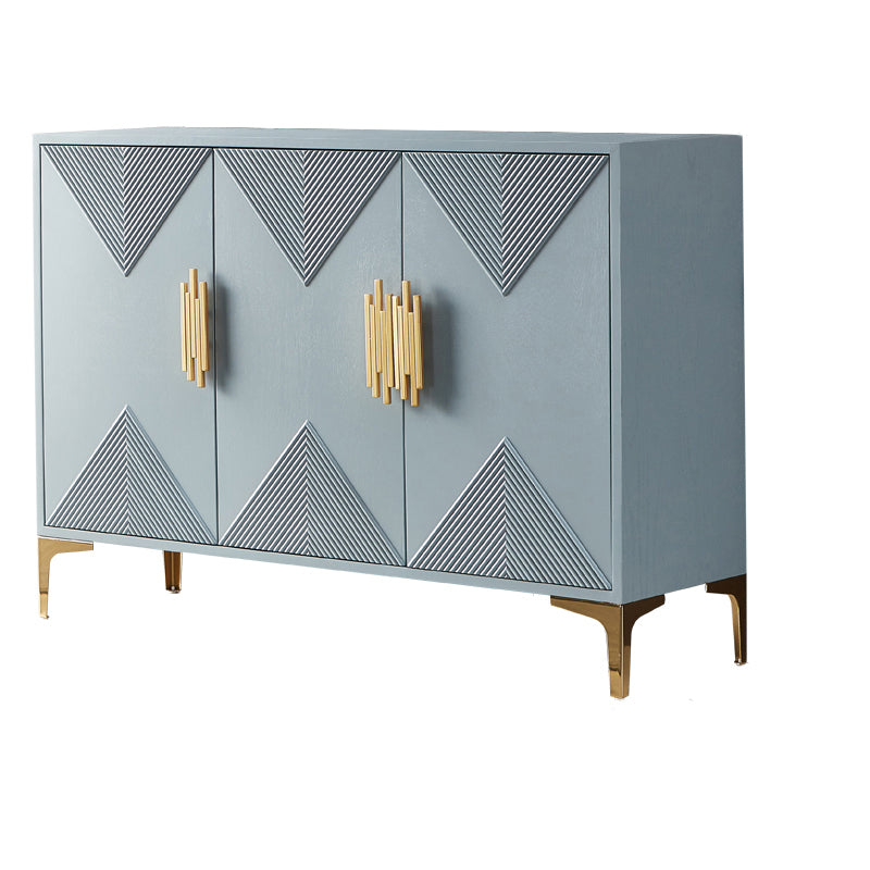 Glam Antique Finish Dining Server Door Engineered Wood Sideboard Table 47"L x 16"W x 35"H Blue Clearhalo 'buffet_sideboard' 'Buffets & Sideboards' 'furn' 'furn_buffet_sideboard' 'Furniture' 'Kitchen & Dining Furniture' 6295720